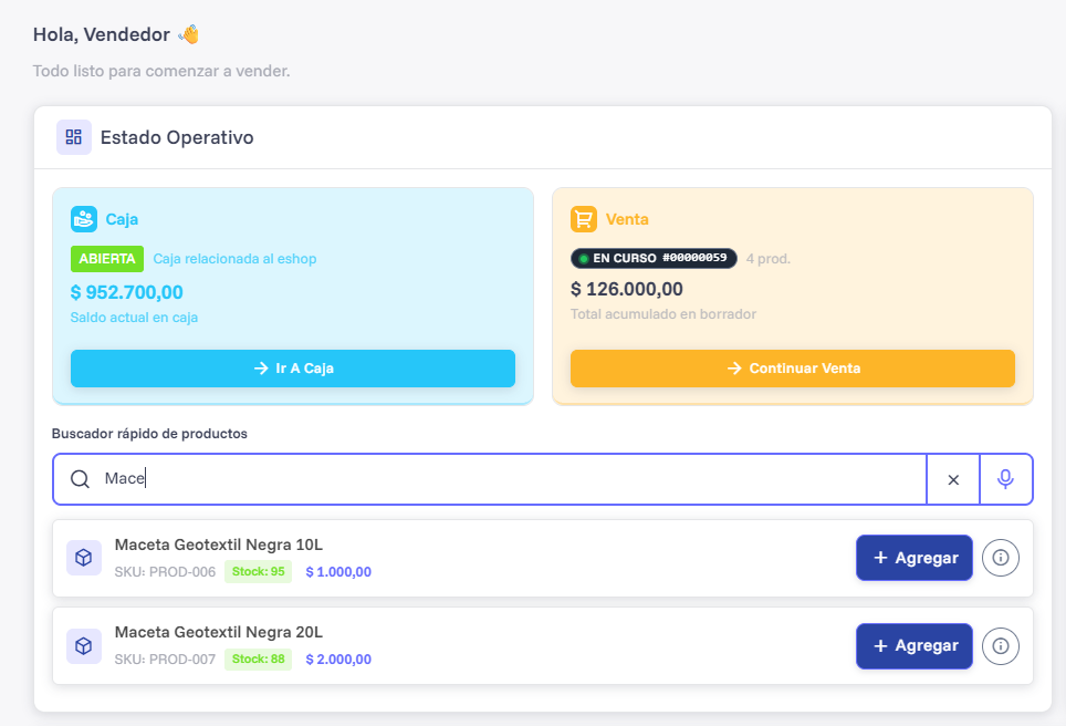Plataforma de ventas y gestión comercial Dynamo Stores