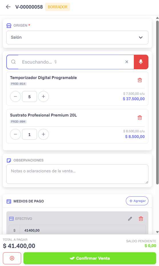Terminal y dashboard simplificado para el vendedor en Dynamo Stores